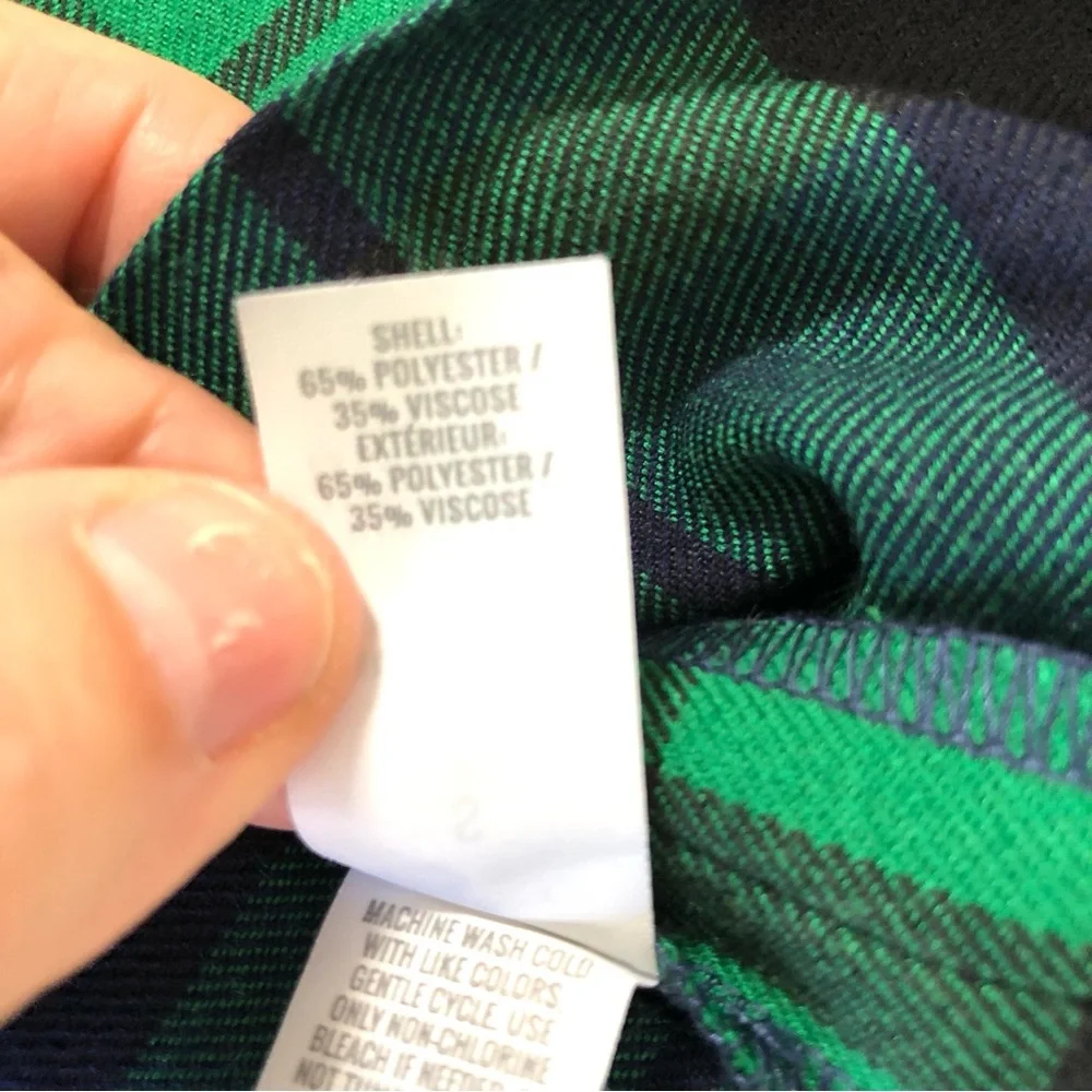 Aerie Green Navy Plaid Pleated Mini Skirt Small